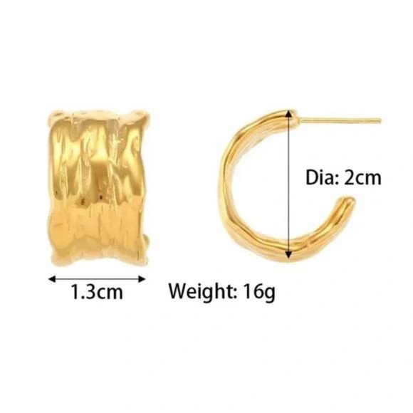 NEW 18K GOLD HOOP EARRINGS - Picture 7 of 7